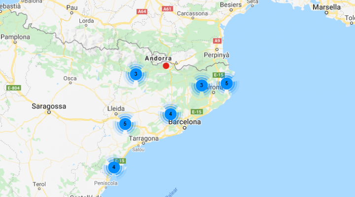 mapa espais natura Fundació Catalunya La Pedrera